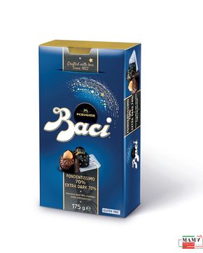 Конфеты шоколадные Baci с цельным лесным орехом в темном шоколаде 70 % в подарочной упаковке 175 гр.Baci Perugina без глютена